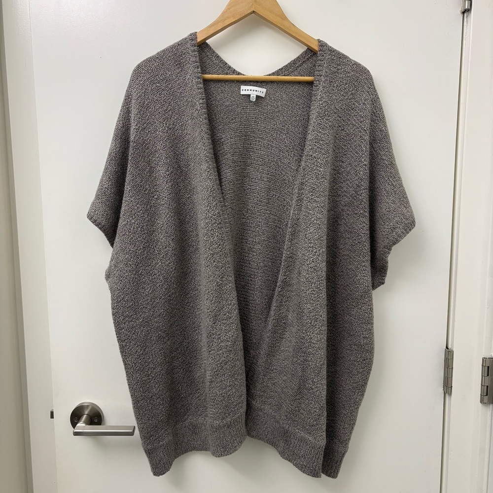 Aritzia Community Heather Gray Open-Front Cardigan
